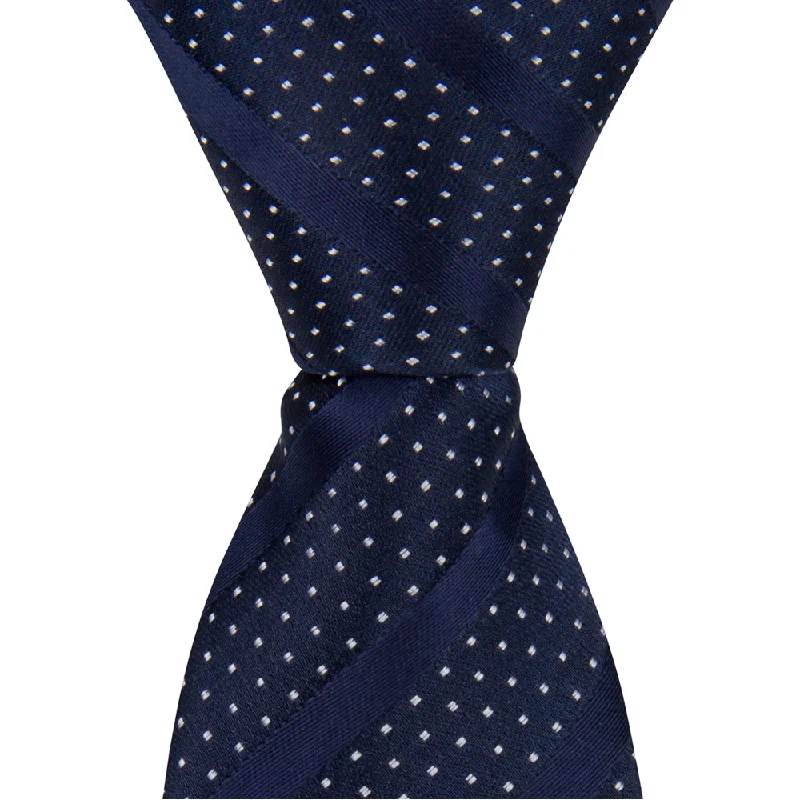 B4 - Navy Stripe w/Mini Polka Dot - Standard Width