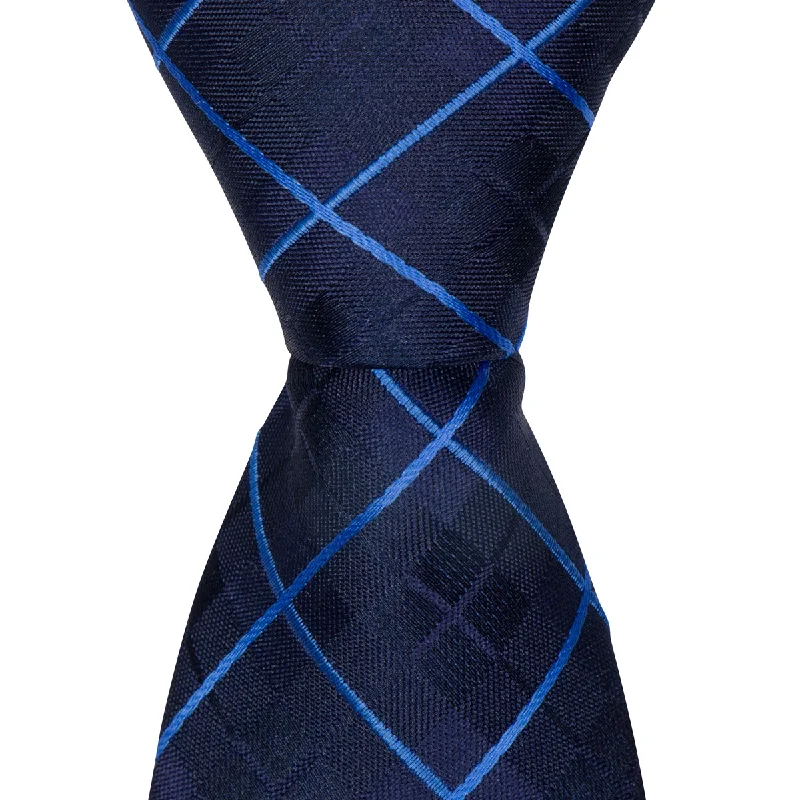 B7 - Navy w/Light Blue Plaid - Standard Width