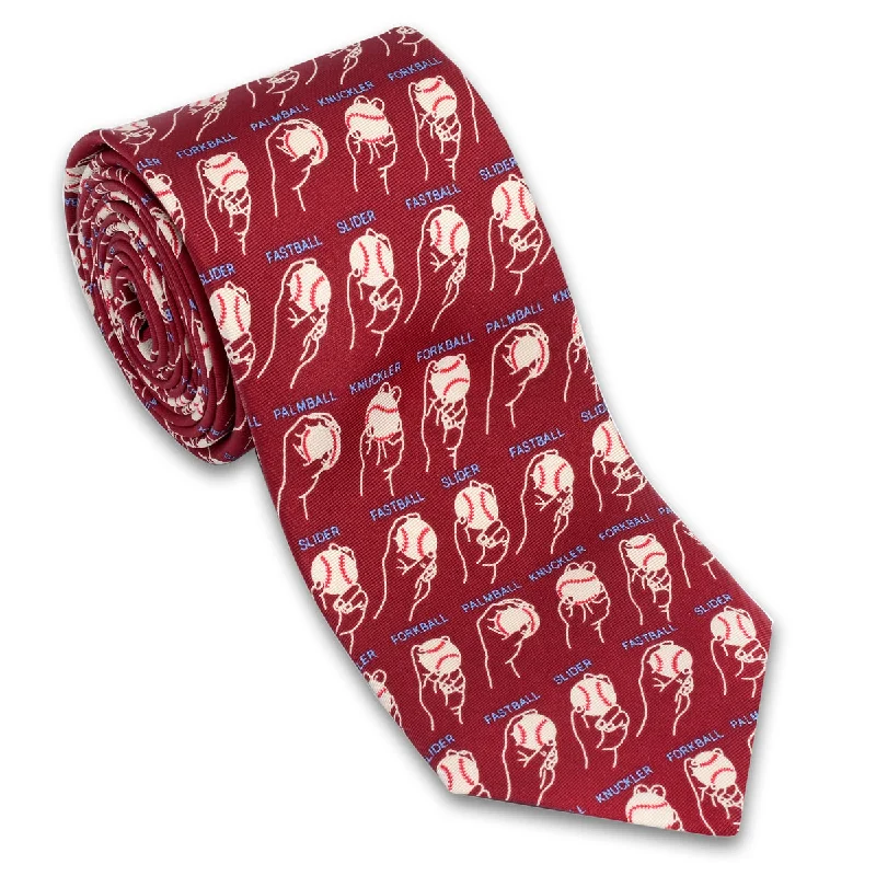 Baseball Pitches Necktie