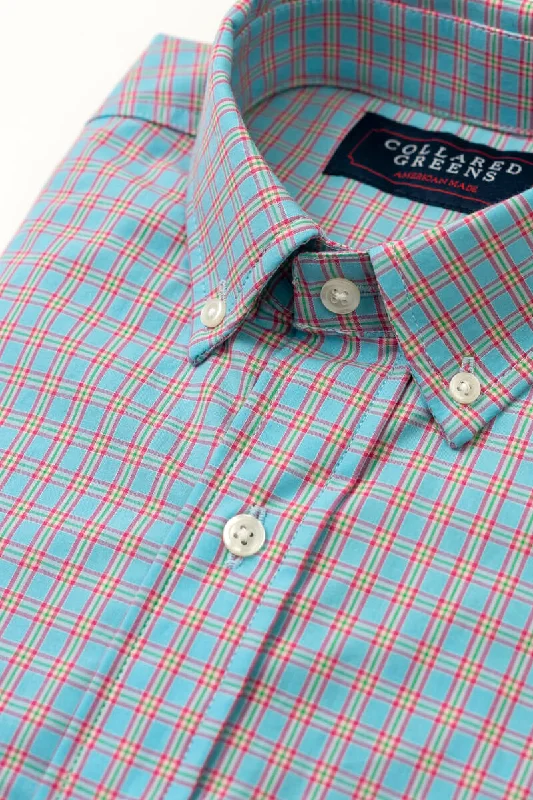 Cary: Brookline Button Down - Blue/Pink (S)