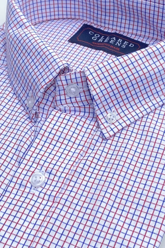 Leland: Brookline Button Down Shirt - Blue/Red