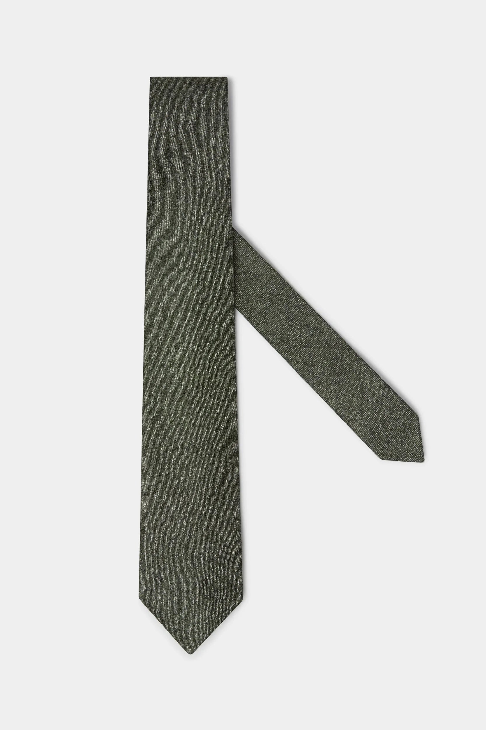 Green flannel tie - Hand Made In Italy