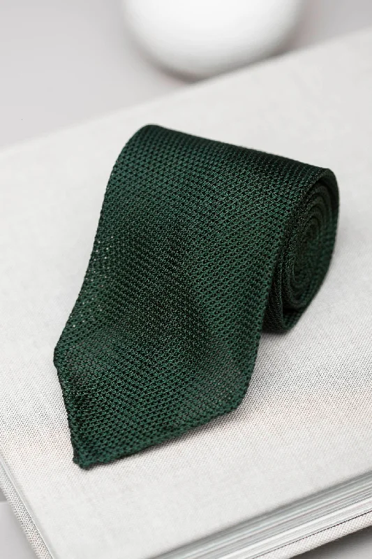 Green grenadine silk tie - Hand Made In Italy