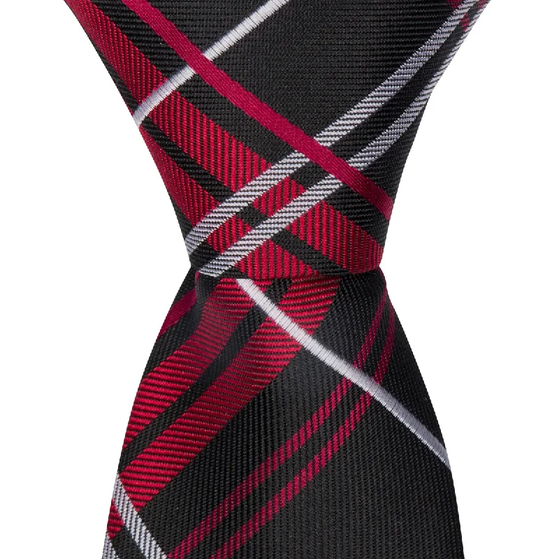 K4 - Black/Red/White Large Plaid - Standard Width