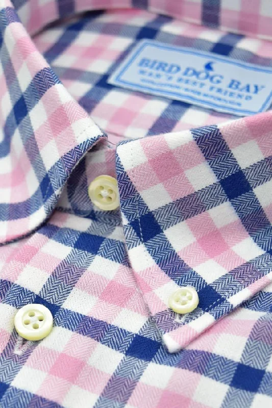 Linden: Button Down Shirt - Pink/Navy (XL)