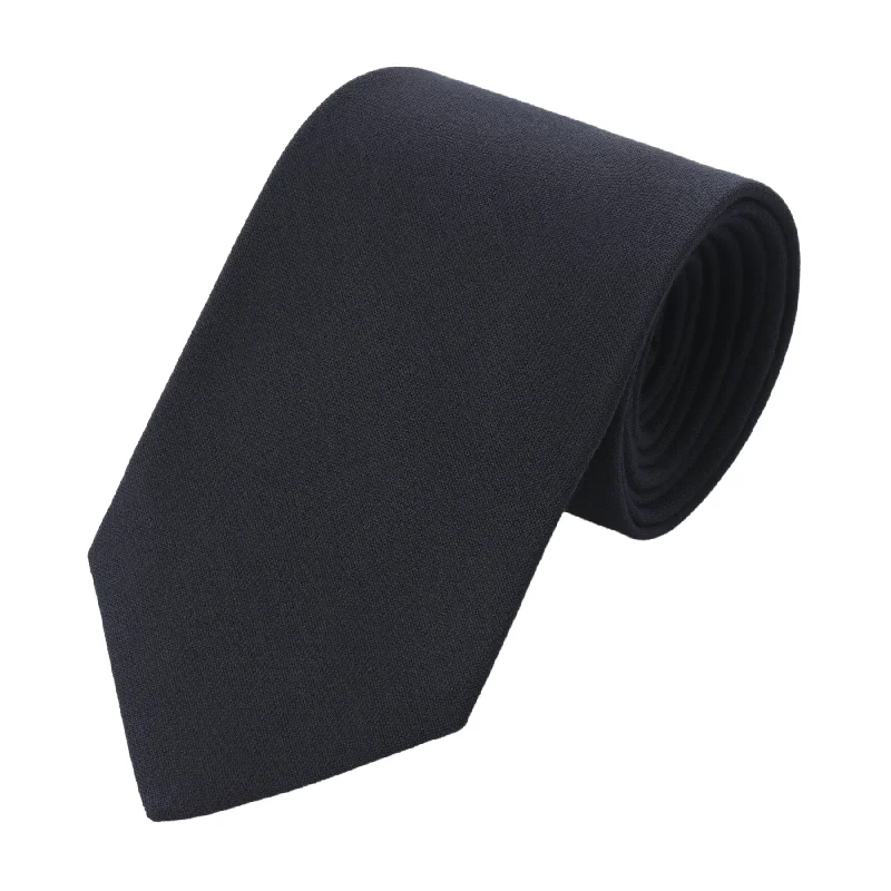 Plain Lined Cotton Tie in Solid Blue