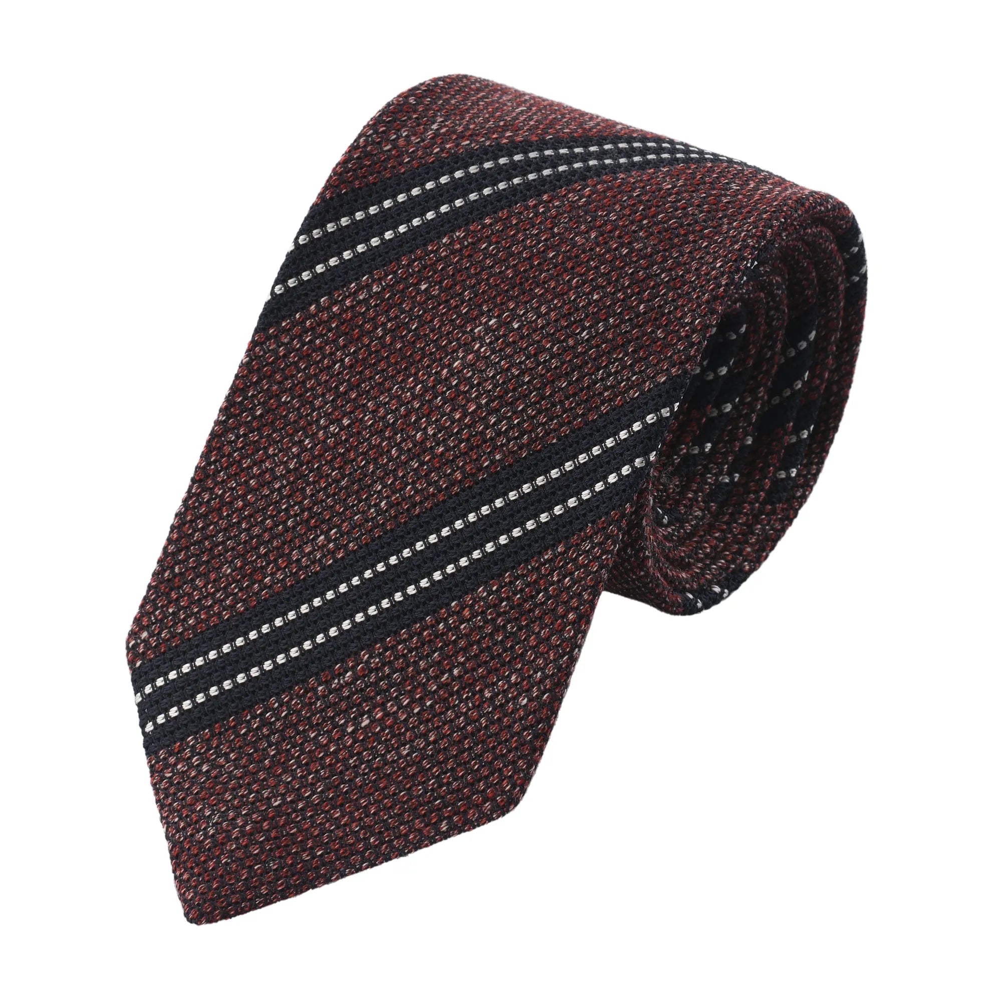 Regimental Grenadine Silk-Blend Tie in Red