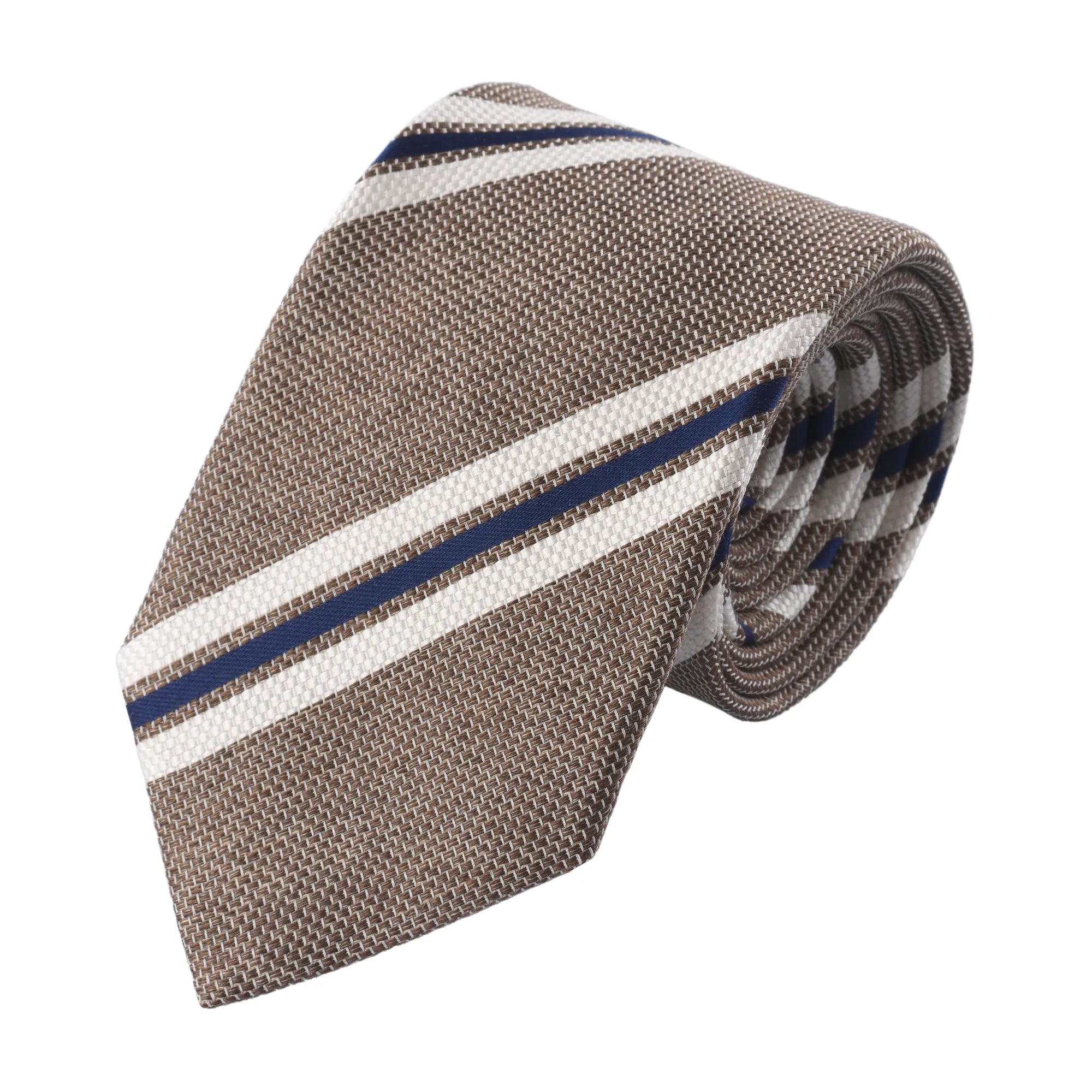 Regimental Jacquard Silk-Blend Tie in Brown