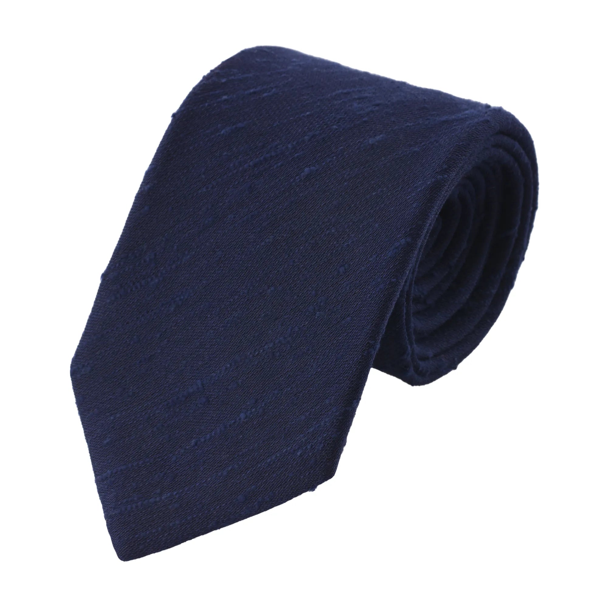 Shantung Lined Silk-Blend Tie in Navy Blue