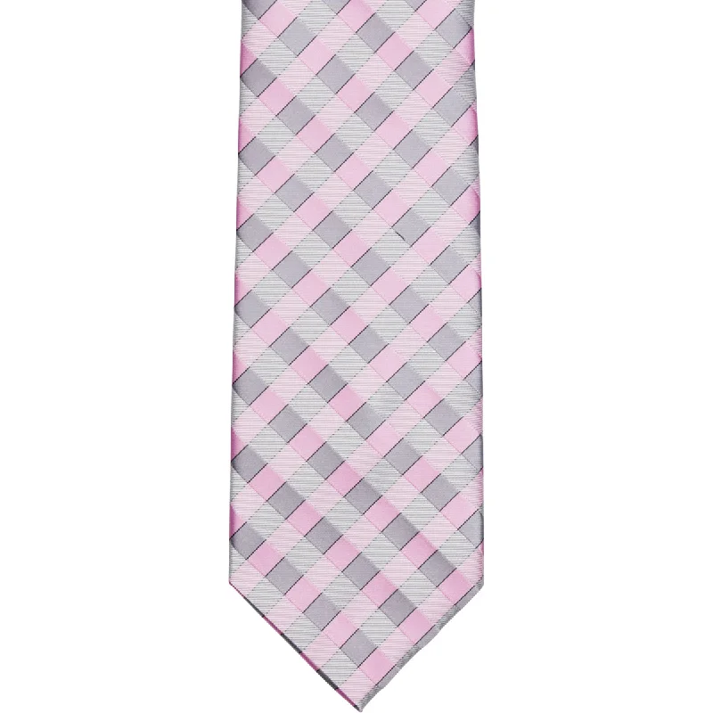 WF24 - Pink/Gray Plaid Standard Width Necktie