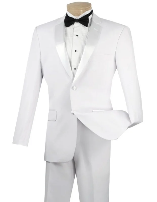 White Slim Notch Prom Tuxedo