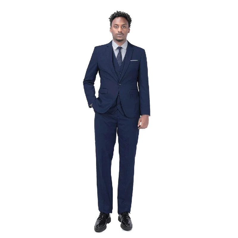 3-Piece One Button Formal Suit Navy Suit