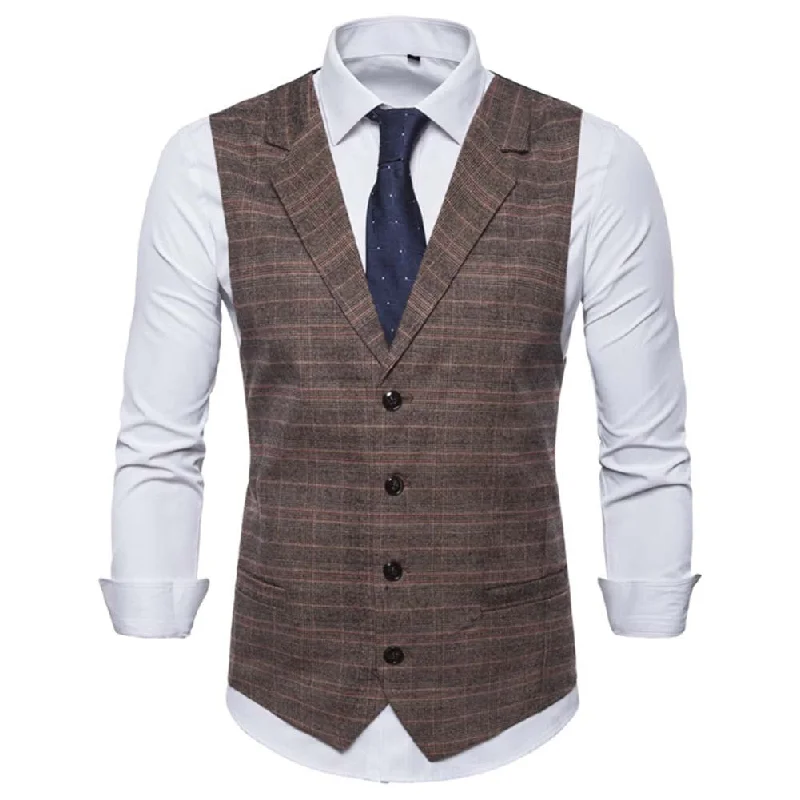 Slim Fit Comfortable Brown Casual Vest