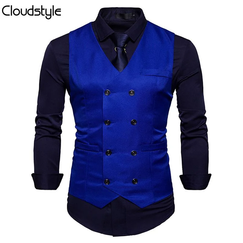 Slim Fit Durable Casual Vest Blue