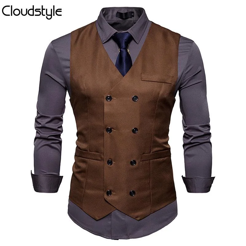 Slim Fit Durable Casual Vest Brown