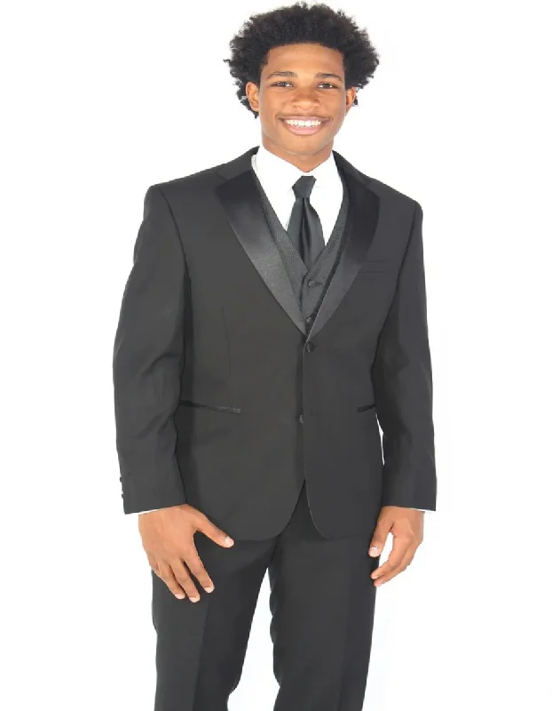 New Caravelli Black 2 Piece Slim Fit Single Breasted Tuxedo