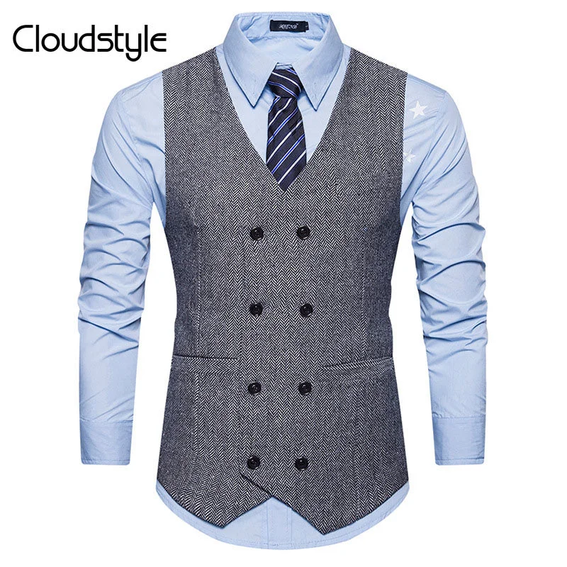 Slim Fit Comfortable Retro Grey Vest