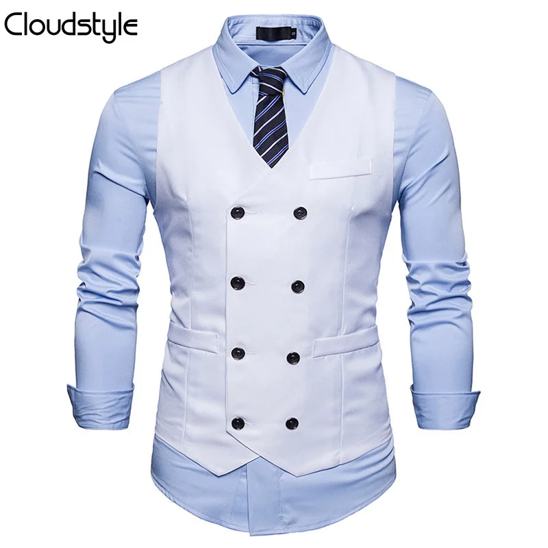 Slim Fit Durable Casual White Vest