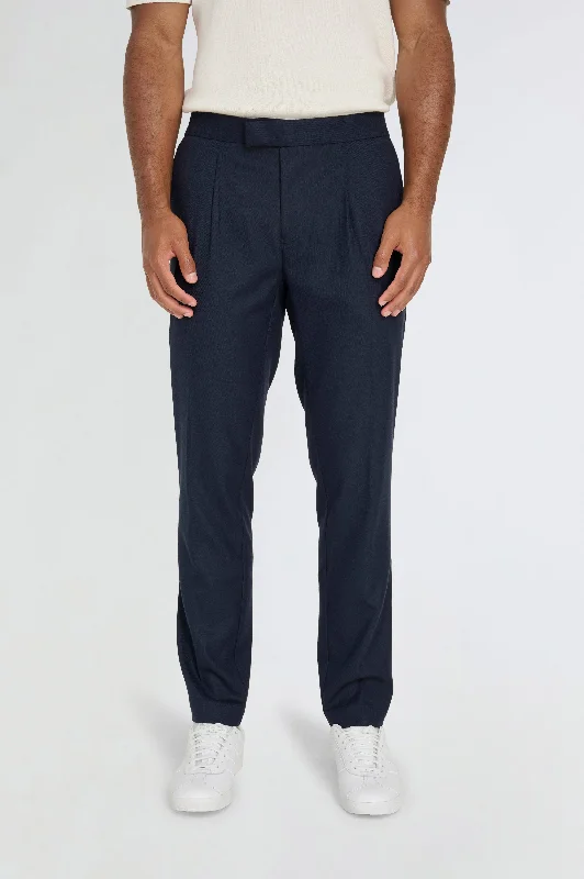 Arthur Flannel Trousers in Navy