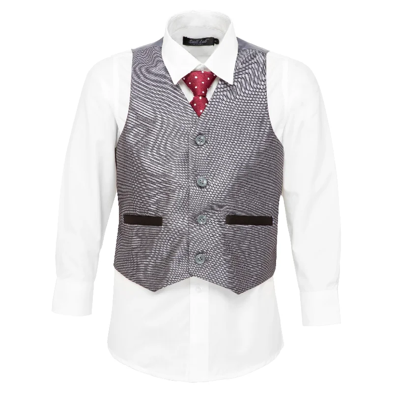 Boys Accented Grey Vest