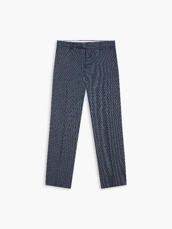 Charlton Wool Slim Blue Puppytooth Suit Trouser