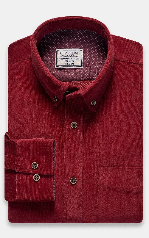 CORDUROY SHIRT IN MAROON