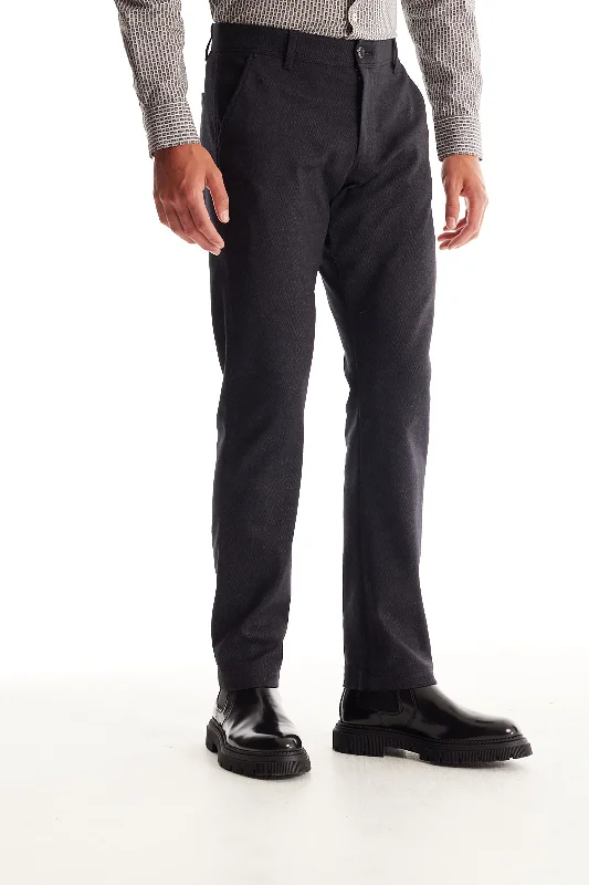 Soft Cloth Dress Pants in Birdseye Jersey - Black Mix