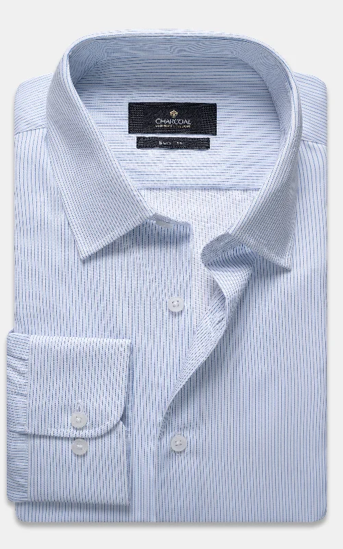 DRESS SHIRT WHITE NAVY