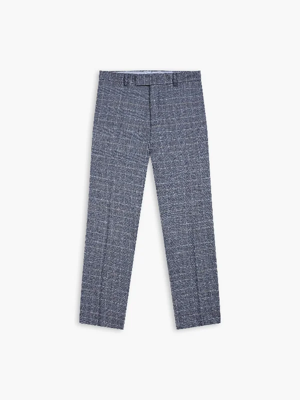 Hampstead Premium Wool Slim Blue Check Suit Trouser