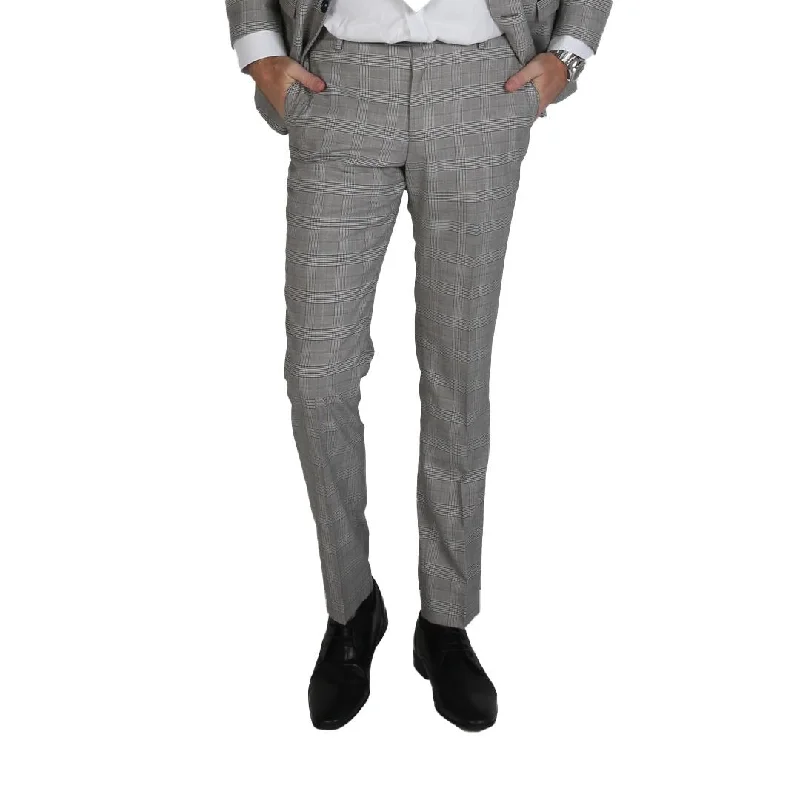 Hugo - Men's Check Grey Trouser Bussiness Office Wear