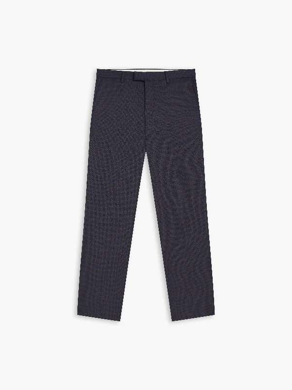 Kane Italian Luxury Slim Navy Puppytooth Suit Trouser