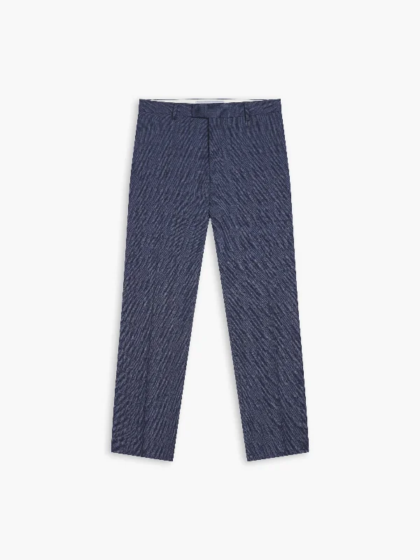 Kingaby Infinity Slim Fit Navy Blue Check Trousers