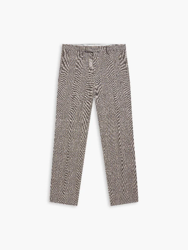 Luminara Italian Luxury Slim Linen Brown & Navy Check Suit Trouser