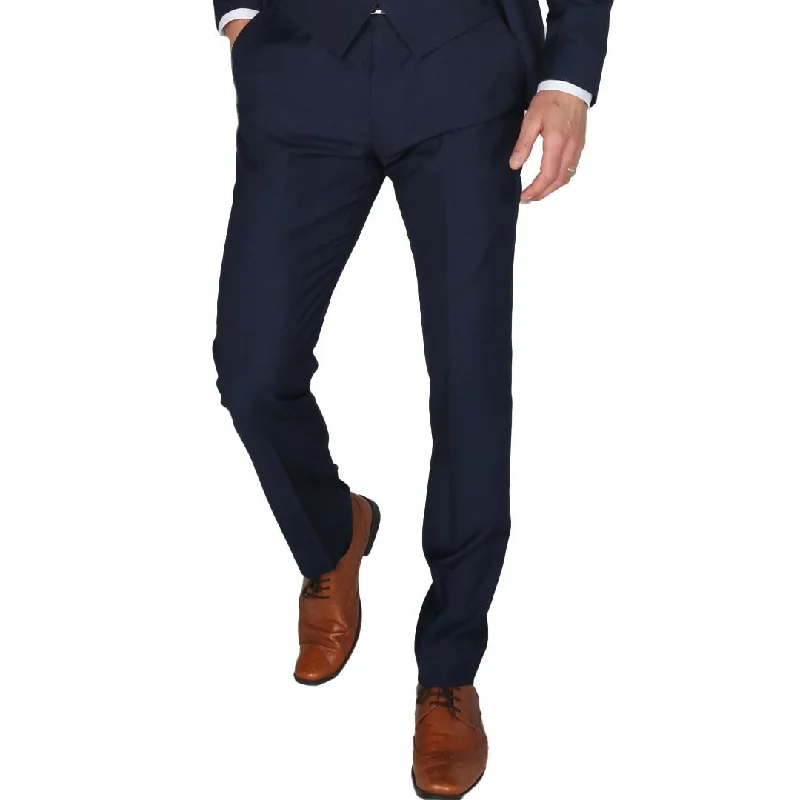 Mayfair- Men's Plain Navy Trouser Prom Wedding Office