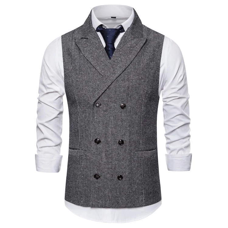 Men's Herringbone Two Breasted Vest