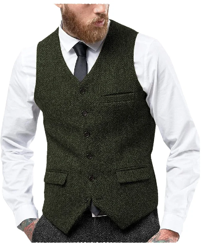 Men's Single Breasted V Neck Waistcoat