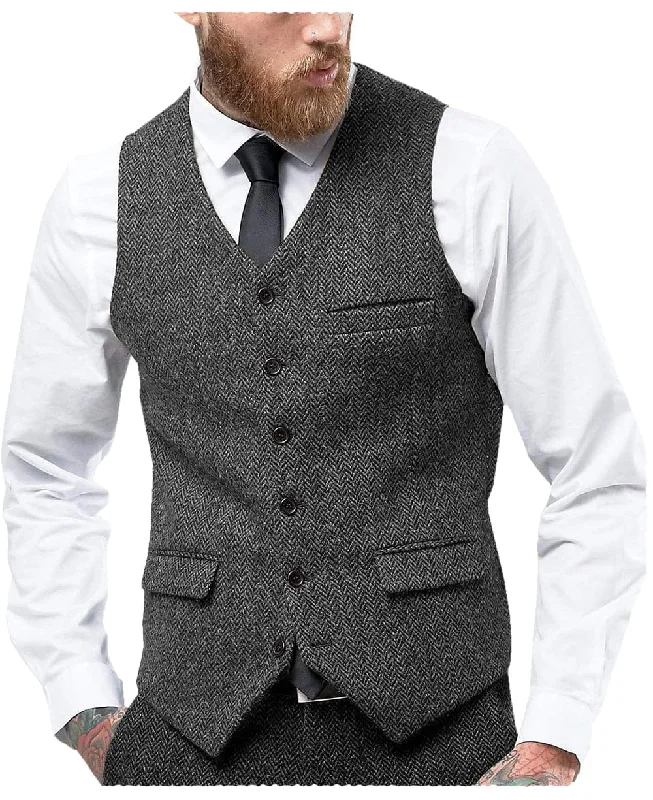 Men's Single Breasted V Neck Waistcoat