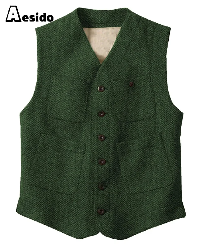 Men's Single Breasted V Neck Waistcoat