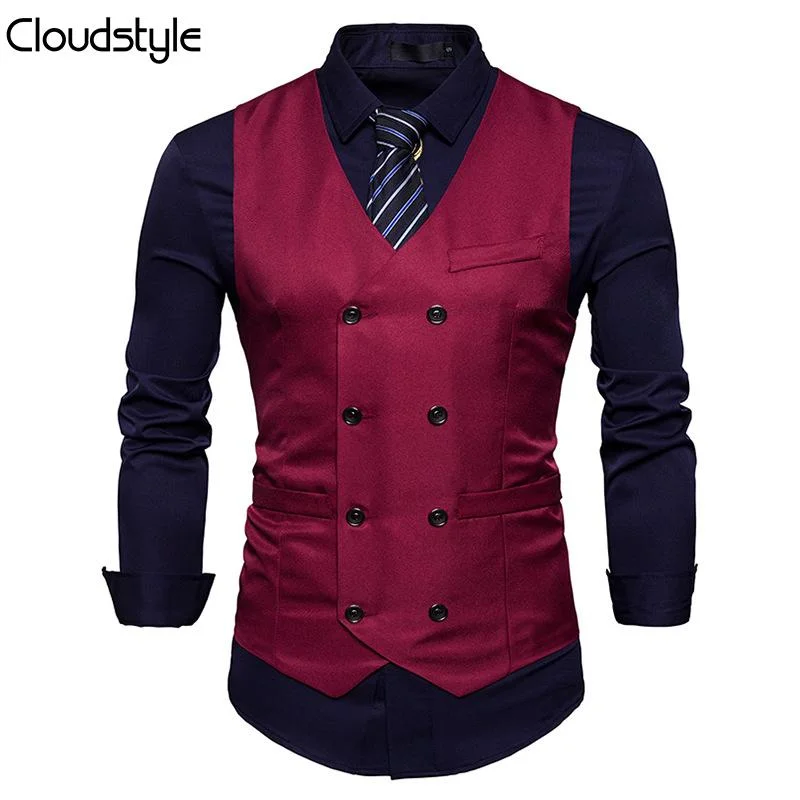 Slim Fit Durable Casual Vest Maroon