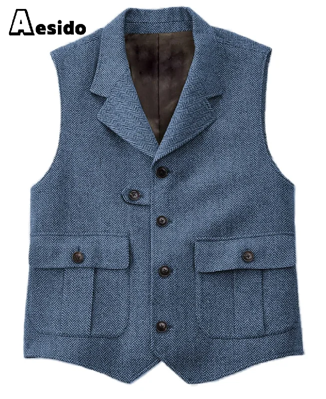 Men's Vest Single Breasted Notch Lapel Waistcoat