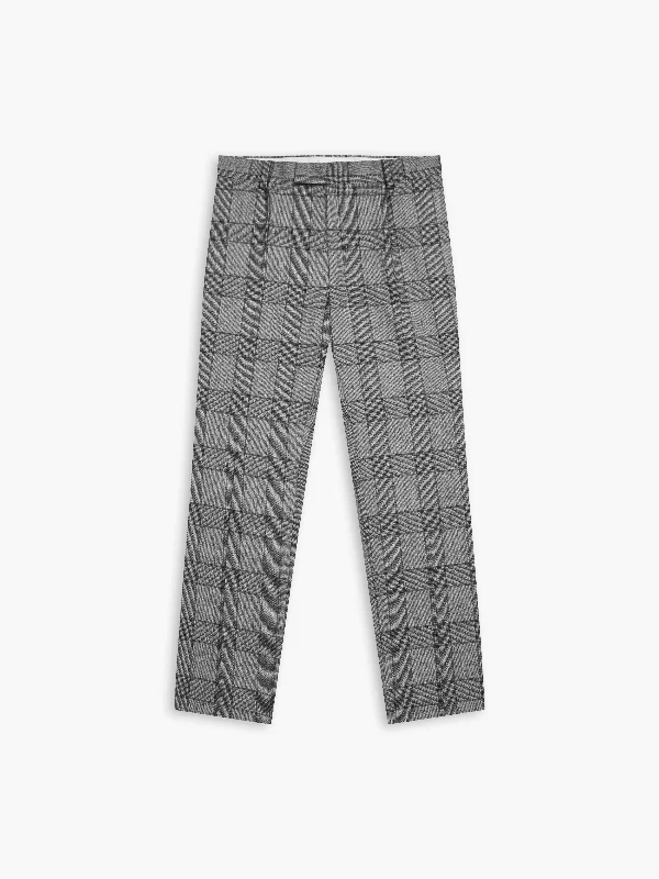 Moore Slim Fit Grey Check Trousers