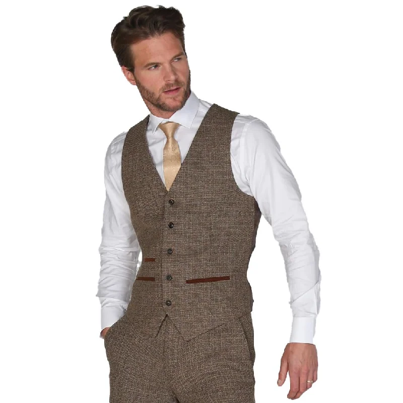 Ralph - Men's Classic Tweed Brown Waistcoat