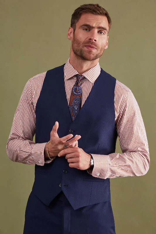 Wilder Tailored Fit Navy Wool Waistcoat - ARCHIVE