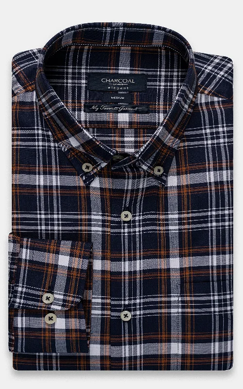 SEMI FORMAL NAVY RUST CHECK