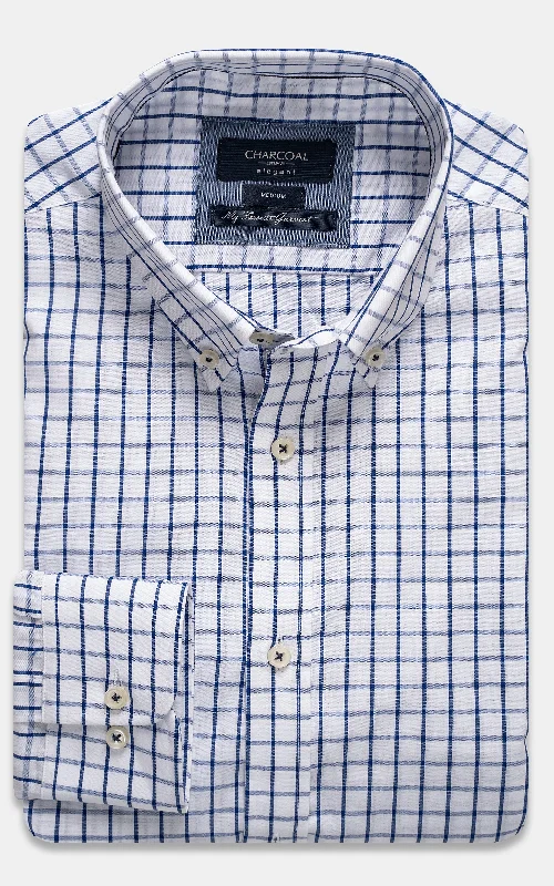 SEMI FORMAL SHIRT BLUE WHTE CHECK