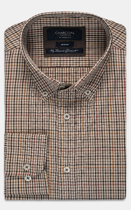 SEMI FORMAL SHIRT BROWN KHAKI