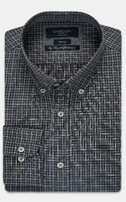 SEMI FORMAL SHIRT GREEN GREY