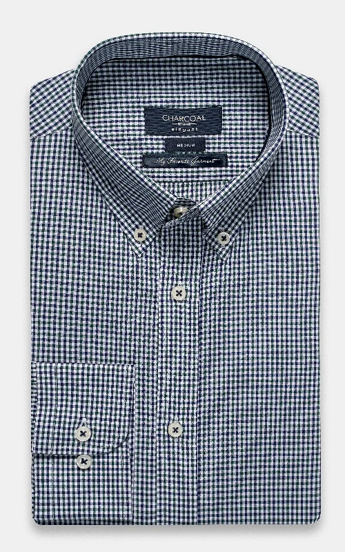 SEMI FORMAL SHIRT GREEN NAVY CHECK