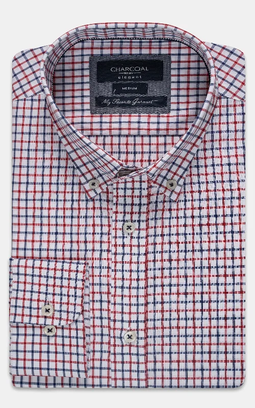 SEMI FORMAL SHIRT RED NAVY