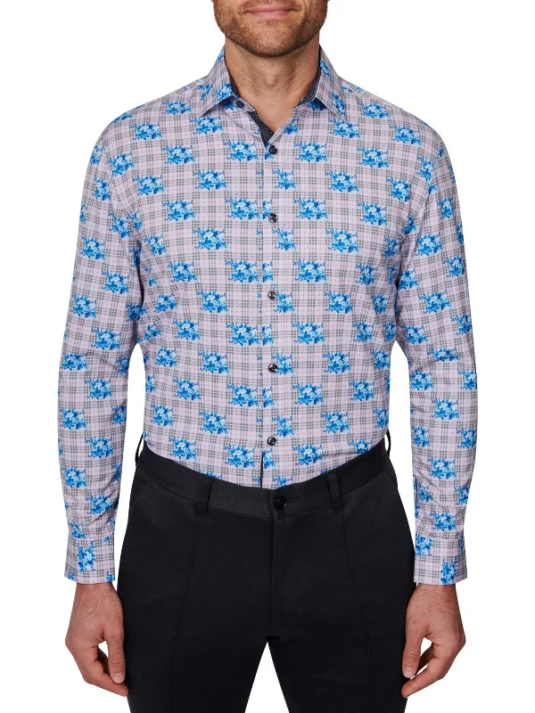 Mens Slim Fit Stretch Button-Down Shirt